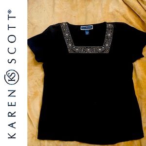 Karen Scott Aztec Neckline